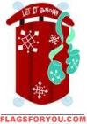 applique  Red Sled  House Flag