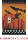 Pumpkins and Crows Garden Flag