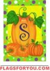 Pumpkins & Polka Dots S - Monogram Garden Flag