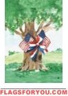 1 left - Patriotic Oak House Flag