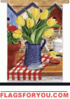 Tulips in Coffee Pot House Flag