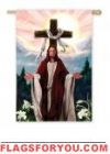 Jesus with Cross Garden Flag - 4 left
