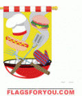 1 left - Barbecue applique Garden Flag