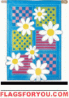 Applique Patchwork Daisy House Flag