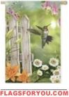 Fence Post Hummingbird Garden Flag