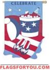 Celebrate Patriotic House Flag