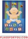 7 left - Our New Baby Boy Garden Flag