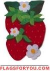 Applique Strawberries Forever House Flag