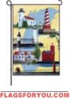 2 left - Michigan Lighthouses Garden Flag