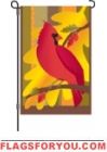 4 left - Golden Fall Cardinal Garden Flag