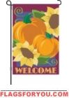 2 left - applique Harvest Welcome Garden Flag