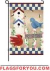 3 left - backyard Friends Garden Flag