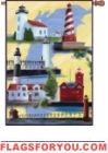 2 left - Michigan Lighthouses House Flag