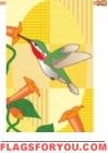 Morning Glory Hummingbird House Flag