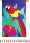 Tropical Parrot House Flag