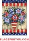 Patriotic Flowers Garden Flag