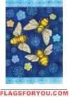 Bees on Blue Garden Flag