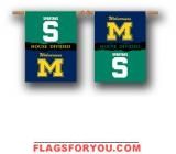 Michigan Wolverines House Divided Outdoor Hanging Banner