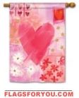 Valentine Heart House Flag