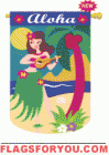 Aloha Girl House Flag