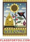 Beeskep Welcome Garden Flag - 3 left