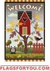 Birdhouse Welcome - Autumn House Flag