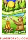 Camping Bear Garden Flag