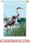 Coastal Heron Garden Flag