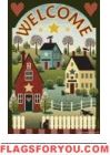 4 left - Colonial Houses Welcome Garden Flag