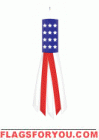 last 1 - applique USA Windsock 10" x 40"