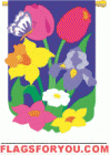 applique Floral Mix Garden Flag