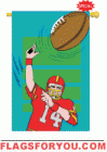 Applique Football Player House Flag