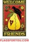 Pear & Crow Welcome Friends Garden Flag - 3 left