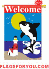 Whale Welcome Garden Flag