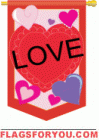 Love Hearts Garden Flag