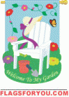 Applique My Garden House Flag