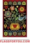 2 left - Pennyrug Hearts & Flowers Garden Flag