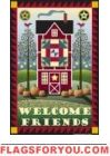 Quilt Barn Welcome Friends House Flag