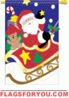 Santa & Sleigh Garden Flag