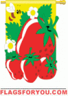 Applique Strawberries Garden Flag - 5 left