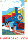 last 2 - applique Train House Flag