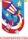 5 left - applique U.S.Firecrackers Garden Flag