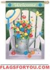 Watering Can Welcome House Flag