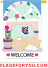 Welcome Kitty House Flag