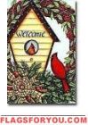 Berry Wreath Birdhouse Garden Flag