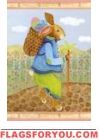 2 left - Bunny with Basket Garden Flag