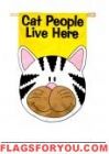 Cat People Live Here Garden Flag - 1 left