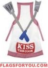 3 left - applique Kiss The Cook Garden Flag