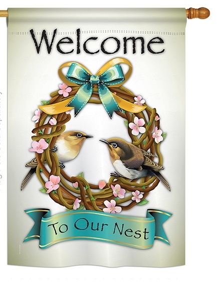 Welcome To Our Nest House Flag