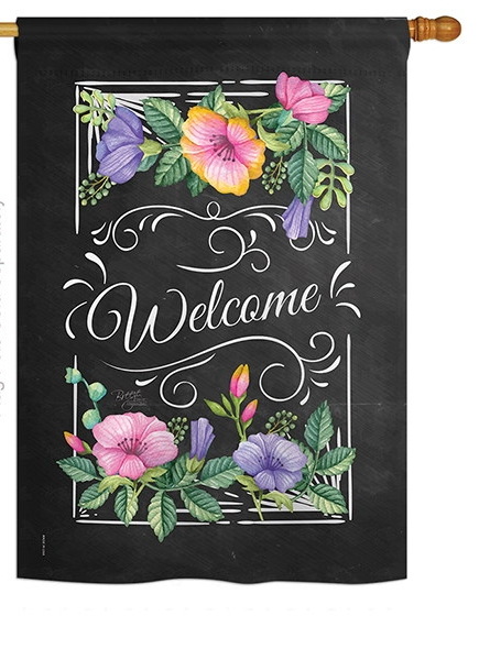 Blooming Welcome House Flag